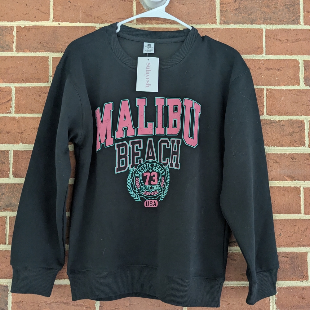 Malibu Beach Black Sweatshirt